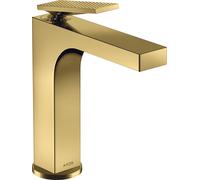 hansgrohe AXOR Citterio Mitigeur monocommandé pour lavabo, garniture découlement à tirette, finition losange, saillie 143mm, ComfortZone160, 39071990, 39071990, Colorazione: Ottica in oro lucido