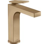 hansgrohe AXOR Citterio Mitigeur monocommandé pour lavabo, garniture découlement à tirette, finition losange, saillie 143mm, ComfortZone160, 39071140, 39071140, Colorazione: Bronzo spazzolato
