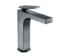 hansgrohe AXOR Citterio Mitigeur monocommandé pour lavabo, garniture découlement à tirette, finition losange, saillie 143mm, ComfortZone160, 39071330, 39071330, Colorazione: Cromo nero lucido
