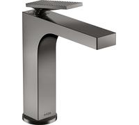 hansgrohe AXOR Citterio Mitigeur monocommandé pour lavabo, garniture découlement non verrouillable, finition losange, saillie 143mm, ComfortZone160, 39081330, 39081330, Colorazione: Cromo nero lucido