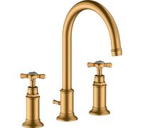 hansgrohe AXOR Mélangeur lavabo 3 trous Montreux 180, vidage par pop-up, 16513250, 16513250, Colorazione: Cromo nero spazzolato