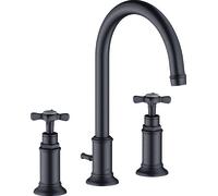 hansgrohe AXOR Mélangeur lavabo 3 trous Montreux 180, vidage par pop-up, 16513340, 16513340, Colorazione: Cromo nero spazzolato