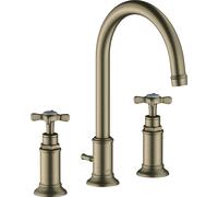 hansgrohe AXOR Mélangeur lavabo 3 trous Montreux 180, vidage par pop-up, 16513820, 16513820, Colorazione: Nichel spazzolato