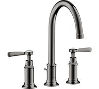 hansgrohe AXOR Mitigeur lavabo 3 trous Montreux 180, vidage escamotable, béqu'illes, projection 175mm, 16514330, 16514330, Colorazione: Cromo nero lucido