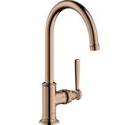 hansgrohe AXOR Mitigeur monocommande de lavabo Montreux 210, sans déchets, porte-à-faux 175mm, 16518300, 16518300, Colorazione: Oro rosso lucido