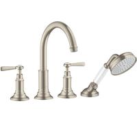 hansgrohe AXOR MONTREUX 4 fori rubinetto bordo vasca, maniglie a leva, scaric...