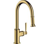 Hansgrohe AXOR Montreux DN 15 miscelatore monocomando cucina 180 con doccia estraibile, Colorazione: Ottica in oro lucido