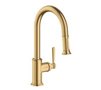 Hansgrohe AXOR Montreux DN 15 miscelatore monocomando cucina 180 con doccia estraibile, Colorazione: Ottico oro spazzolato