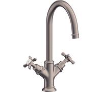 hansgrohe AXOR Montreux Mélangeur lavabo 2 poignées 210, garniture de vidage à tirette, 16502820, 16502820, Colorazione: Nichel spazzolato