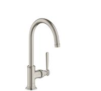 hansgrohe AXOR Mitigeur monocommande de lavabo Montreux 210, sans déchets, porte-à-faux 175mm, 16518800, 16518800, Colorazione: Ottica in acciaio inossidabile
