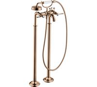 hansgrohe AXOR Montreux Mitigeur bain 2 poignées, béqu'illes, sur pied, projection 234mm, 16553300, 16553300, Colorazione: Oro rosso lucido