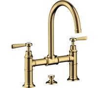 hansgrohe AXOR Montreux Mitigeur lavabo 2 poignées Montreux 220, vidage escamotable, béqu'illes, projection 175mm, 16511990, 16511990, Colorazione: Ottica in oro lucido