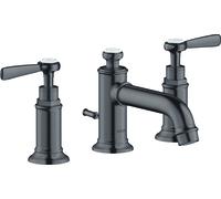hansgrohe AXOR MONTREUX mitigeur lavabo 3 trous 30, vidage escamotable, béqu'illes, projection 142mm, 16535340, 16535340, Colorazione: Cromo nero spazzolato