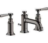 hansgrohe AXOR MONTREUX mitigeur lavabo 3 trous 30, vidage escamotable, béqu'illes, projection 142mm, 16535330, 16535330, Colorazione: Cromo nero lucido