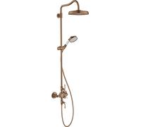 hansgrohe AXOR Montreux Pipe de douche avec thermostat, pomme de douche 240 1 jet Classic, 16572310, 16572310, Colorazione: Oro rosso spazzolato
