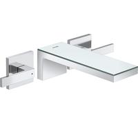 hansgrohe AXOR MyEdition Mélangeur de lavabo 3 trous, encastré, avec plaque, saillie 221mm, avec garniture découlement, 47080000, 47080000, Colorazione: cromo/vetro a specchio