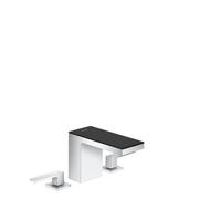 hansgrohe AXOR MyEdition Mélangeur lavabo 3 trous 110, avec vidage Push-Open, avec plaque, saillie 150mm, 47070600, 47070600, Colorazione: cromo / vetro nero