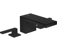 hansgrohe AXOR MyEdition Mélangeur lavabo 3 trous 70 avec vidage à ouverture automatique, 47050670, 47050670, Colorazione: Nero opaco / vetro nero