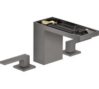 hansgrohe AXOR MyEdition Mitigeur de lavabo 3 trous 110, avec vidage Push-Open, sans plaque, saillie 150mm, 47072340, 47072340, Colorazione: Cromo nero spazzolato