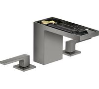 hansgrohe AXOR MyEdition Mitigeur de lavabo 3 trous 110, avec vidage Push-Open, sans plaque, saillie 150mm, 47072330, 47072330, Colorazione: Cromo nero lucido