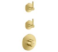 hansgrohe AXOR One Module thermostatique encastré pour 2 consommateurs, avec poignée à levier, 48722950, 48722950, Colorazione: Ottone spazzolato