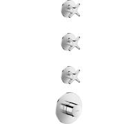 hansgrohe AXOR One Module thermostatique encastré pour 3 consommateurs, avec poignée croisillon, 48713000, 48713000, Colorazione: cromo