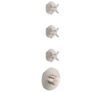 hansgrohe AXOR One Module thermostatique encastré pour 3 consommateurs, avec poignée croisillon, 48713800, 48713800, Colorazione: Ottica in acciaio inossidabile