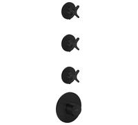 hansgrohe AXOR One Module thermostatique encastré pour 3 consommateurs, avec poignée croisillon, 48713670, 48713670, Colorazione: nero opaco