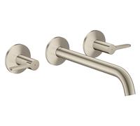 hansgrohe AXOR One robinetterie de baignoire 3 trous encastrée pour montage mural avec poignées manettes, 48431820, 48431820, Colorazione: Nichel spazzolato