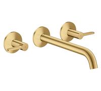 hansgrohe AXOR One robinetterie de baignoire 3 trous encastrée pour montage mural avec poignées manettes, 48431250, 48431250, Colorazione: Ottico oro spazzolato