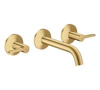 hansgrohe AXOR One robinetterie de lavabo 3 trous encastrée pour montage mural, bec 160mm, avec poignées manettes, 48150250, 48150250, Colorazione: Ottico oro spazzolato