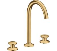 hansgrohe AXOR One robinetterie de lavabo 3 trous Select 170 avec vidage PUSH-Open, saillie 140mm, 48070250, 48070250, Colorazione: Ottico oro spazzolato