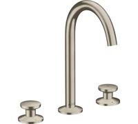 hansgrohe AXOR One robinetterie de lavabo 3 trous Select 170 avec vidage PUSH-Open, saillie 140mm, 48070820, 48070820, Colorazione: Nichel spazzolato