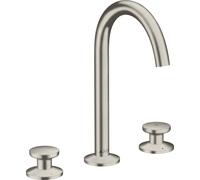 hansgrohe AXOR One robinetterie de lavabo 3 trous Select 170 avec vidage PUSH-Open, saillie 140mm, 48070800, 48070800, Colorazione: Ottica in acciaio inossidabile