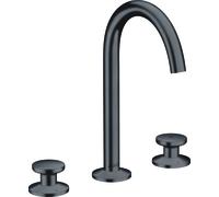 hansgrohe AXOR One robinetterie de lavabo 3 trous Select 170 avec vidage PUSH-Open, saillie 140mm, 48070340, 48070340, Colorazione: Cromo nero spazzolato
