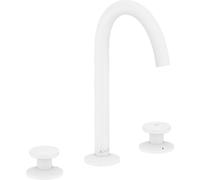 hansgrohe AXOR One miscelatore per lavabo a 3 fori Select 170 con scarico push-open, sporgenza 140 mm, 48070, Colorazione: Bianco Opaco