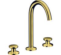 hansgrohe AXOR One robinetterie de lavabo 3 trous Select 170 avec vidage PUSH-Open, saillie 140mm, 48070990, 48070990, Colorazione: Ottica in oro lucido
