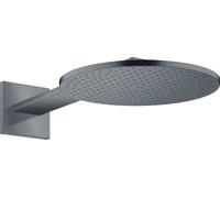 hansgrohe AXOR ShowerSolutions pomme de douche 300 2 jet, raccord mural, bras de douche 450 mm, 35303340, 35303340, Colorazione: Cromo nero spazzolato
