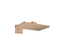 hansgrohe AXOR ShowerSolutions pomme de douche 460/300 1 jet, bras de douche, rosette carrée, 35278310, 35278310, Colorazione: Oro rosso spazzolato
