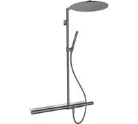 hansgrohe AXOR ShowerSolutions Tuyau de douche avec thermostat 800 et douche de tête 350 1 jet, 27984340, 27984340, Colorazione: Cromo nero spazzolato