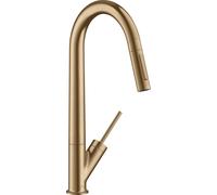 hansgrohe AXOR Starck Mitigeur monocommande de cuisine AXOR Starck 270 avec douchette coulissante, 10821140, 10821140, Colorazione: Bronzo spazzolato