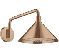 hansgrohe AXOR Starck ShowerSelect 240 Pomme de douche 2 jets avec bras de douche 400 mm, raccord mural, 26021310, 26021310, Colorazione: Oro rosso spazzolato