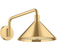 hansgrohe AXOR Starck ShowerSelect 240 Pomme de douche 2 jets avec bras de douche 400 mm, raccord mural, 26021250, 26021250, Colorazione: Ottico oro spazzolato