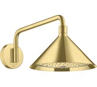hansgrohe AXOR Starck ShowerSelect 240 Pomme de douche 2 jets avec bras de douche 400 mm, raccord mural, 26021950, 26021950, Colorazione: Ottone spazzolato