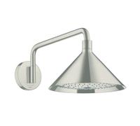 hansgrohe AXOR Starck ShowerSelect 240 Pomme de douche 2 jets avec bras de douche 400 mm, raccord mural, 26021800, 26021800, Colorazione: Ottica in acciaio inossidabile