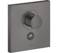 hansgrohe AXOR Starck ShowerSelect Thermostat carré à débit élevé encastré pour 1 consommateur et 1 prise supplémentaire, 36716340, 36716340, Colorazione: Cromo nero spazzolato