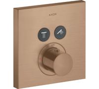 hansgrohe AXOR Starck ShowerSelect Thermostat carré à encastrer pour 2 consommateurs, 36715310, 36715310, Colorazione: Oro rosso spazzolato