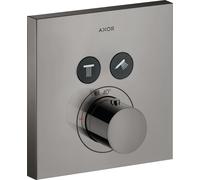hansgrohe AXOR Starck ShowerSelect Thermostat carré à encastrer pour 2 consommateurs, 36715330, 36715330, Colorazione: Cromo nero lucido
