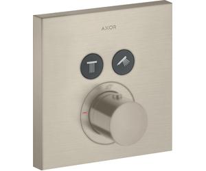 hansgrohe AXOR Starck ShowerSelect Thermostat carré à encastrer pour 2 consommateurs, 36715820, 36715820, Colorazione: Nichel spazzolato
