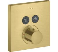hansgrohe AXOR Starck ShowerSelect Thermostat carré à encastrer pour 2 consommateurs, 36715950, 36715950, Colorazione: Ottone spazzolato